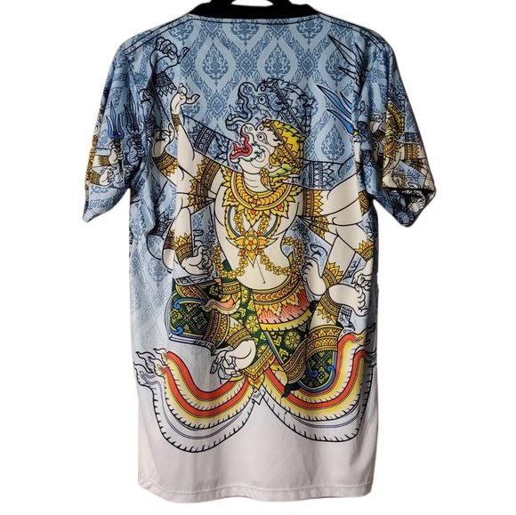Noodang Graphic Print Asian T-Shirt Size Large White and - Picture 5 of 6